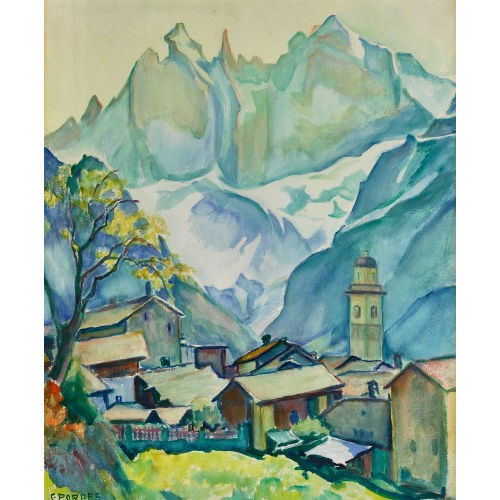 CLARA PORGES : Soglio mit Sciora-Gruppe (DOBIASCHOFSKY AUKTIONEN AG)