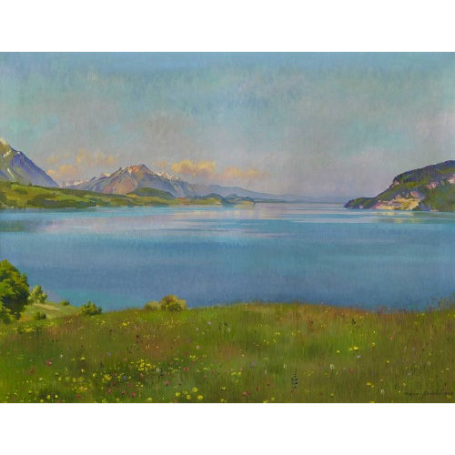 MARCUS JACOBI : Thunersee mit Stockhornkette (DOBIASCHOFSKY AUKTIONEN AG)