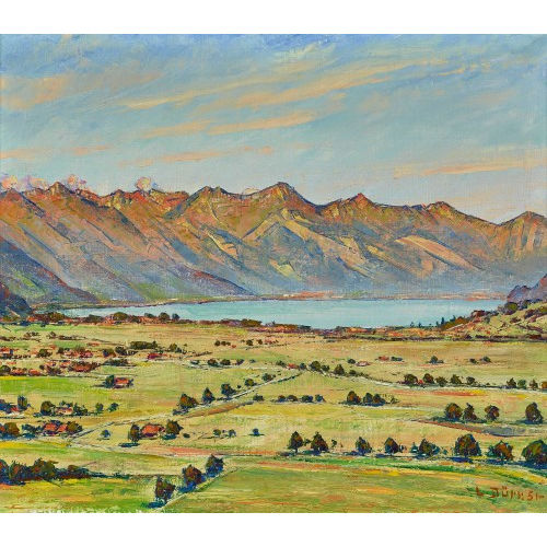 LOUIS D�RR : Blick auf Interlaken und den Brienzersee (DOBIASCHOFSKY AUKTIONEN AG)