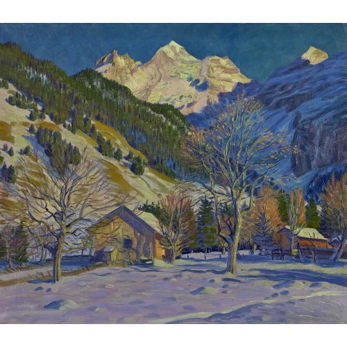 WALDEMAR THEOPHIL FINK : 'Erster Schnee bei Kandersteg' (DOBIASCHOFSKY AUKTIONEN AG)
