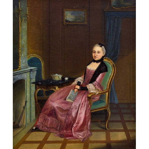 JOHANN LUDWIG ABERLI : 'Berner Dame in Interieur' (DOBIASCHOFSKY AUKTIONEN AG)