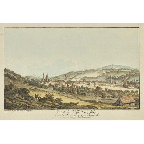 MATTHIAS PFENNINGER : 'Vue de la Ville de St. Gal prise du cot� du Chemin de Roschach' (DOBIASCHOFSKY AUKTIONEN AG)