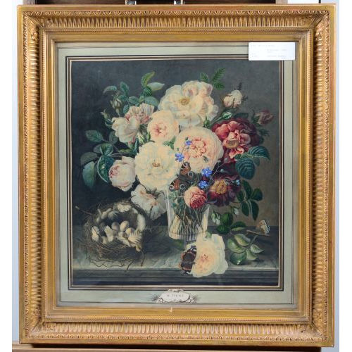 WILLIAM HENRY HUNT : 'Bouquet de fleurs avec nid' (DOBIASCHOFSKY AUKTIONEN AG)