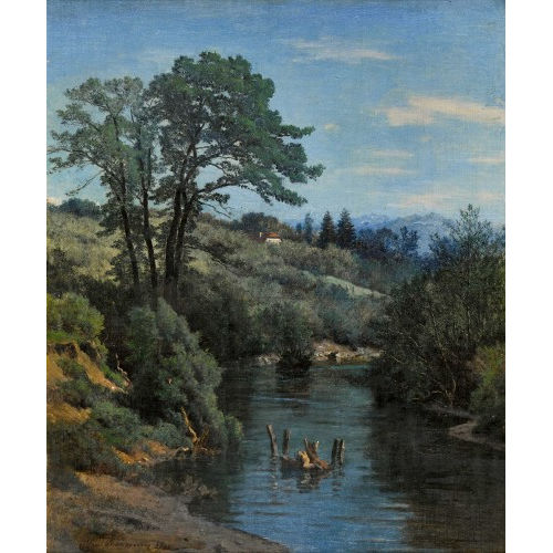 ALFRED CHAVANNES : Sommerliche Partie an der Venoge (DOBIASCHOFSKY AUKTIONEN AG)