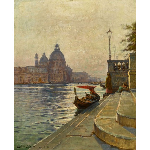 ARTHUR (EIGTL. JEAN BAPTISTE ARTHUR) CALAME : Blick auf Santa Maria della Salute am Canal Grande (DOBIASCHOFSKY AUKTIONEN AG)