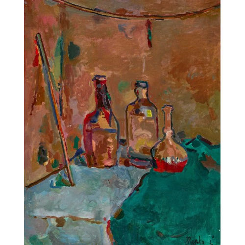 MARKO CELEBONOVIC : Stillleben mit Flaschen (DOBIASCHOFSKY AUKTIONEN AG)