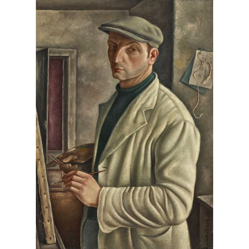 GUIDO LOCCA : Selbstbildnis an der Staffelei (DOBIASCHOFSKY AUKTIONEN AG)
