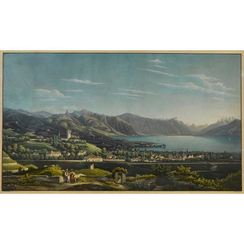 JEAN DU BOIS : 'Vevey et le fond du Lac. Entr�e du Rh�ne dans le Lac de Gen�ve' (DOBIASCHOFSKY AUKTIONEN AG)