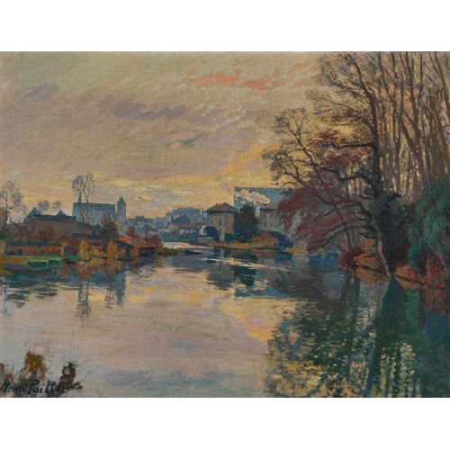 HENRI PAILLER : Herbstliche Flusslandschaft (DOBIASCHOFSKY AUKTIONEN AG)