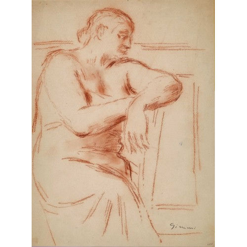 WILHELM GIMMI : Femme assise (DOBIASCHOFSKY AUKTIONEN AG)