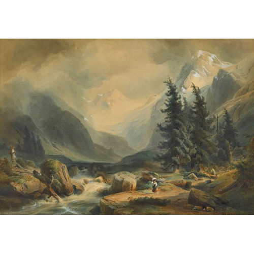 CARL MARIA NICOLAUS HUMMEL : Gewitterstimmung im Gebirge (DOBIASCHOFSKY AUKTIONEN AG)