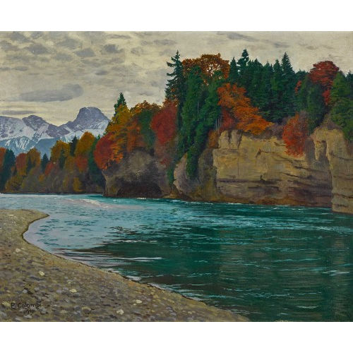 PLINIO COLOMBI : Herbstliche Aarelandschaft (DOBIASCHOFSKY AUKTIONEN AG)