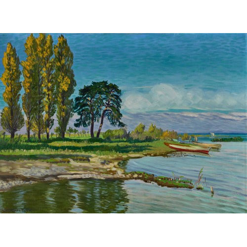 WALDEMAR THEOPHIL FINK : 'Herbstmorgen am alten Rhein' (DOBIASCHOFSKY AUKTIONEN AG)