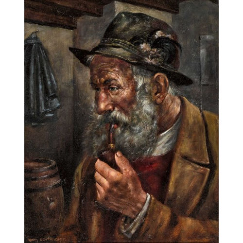 HANS GARTMEIER : Bauer mit Hut und Pfeife (DOBIASCHOFSKY AUKTIONEN AG)