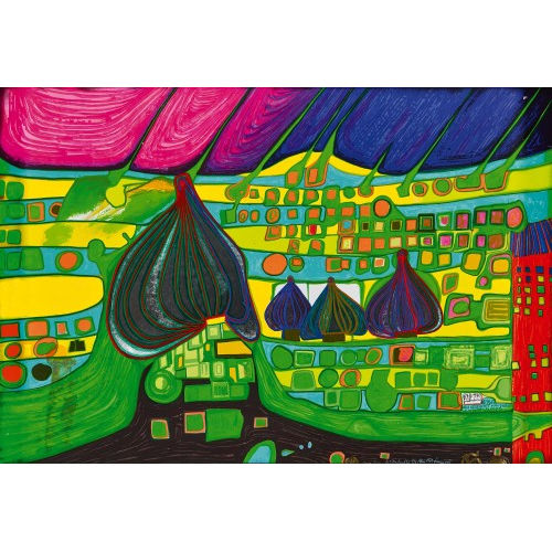 FRIEDENSREICH HUNDERTWASSER : 'Testament in Gelb' (DOBIASCHOFSKY AUKTIONEN AG)