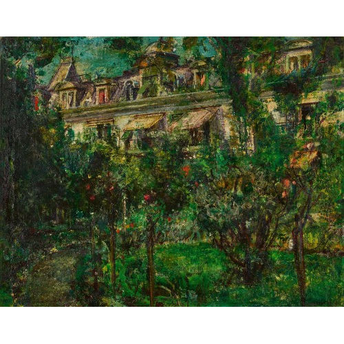 MARTIN LAUTERBURG : Gartenpartie vor Stadth�usern (DOBIASCHOFSKY AUKTIONEN AG)