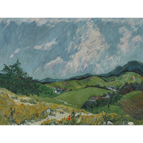 GOTTFRIED TRITTEN : Sommerliche H�gellandschaft mit H�usern (DOBIASCHOFSKY AUKTIONEN AG)