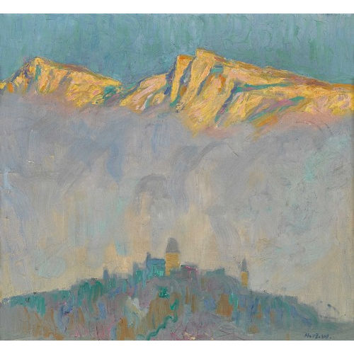 HANS BEAT WIELAND : 'Nebel am Thunersee' (DOBIASCHOFSKY AUKTIONEN AG)