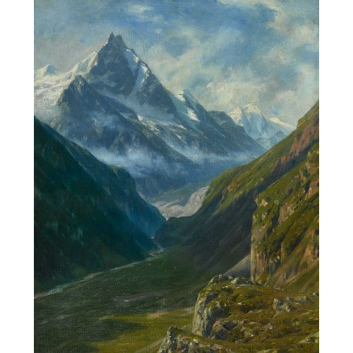 OTTO M�HLY : 'Morgen im Eifischthal (Wallis)' (DOBIASCHOFSKY AUKTIONEN AG)