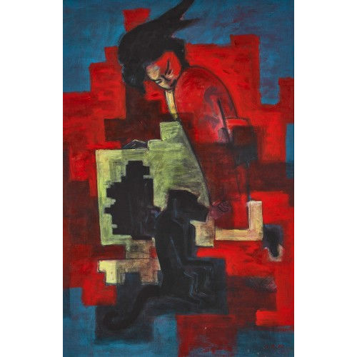 PETER ROESCH : Komposition mit Frau und Affe (DOBIASCHOFSKY AUKTIONEN AG)