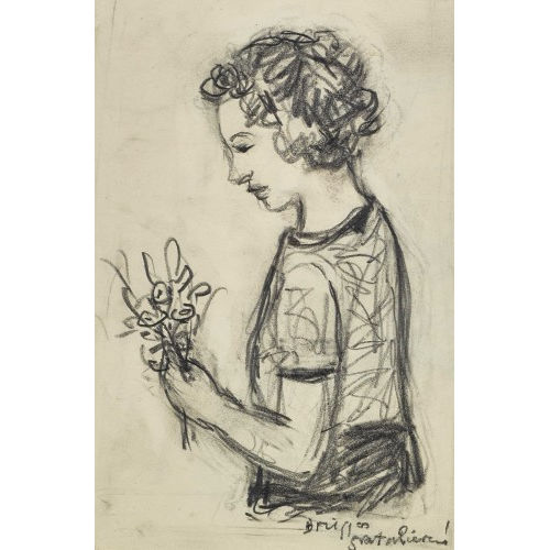 ARNOLD BR�GGER : Frau mit Blumenstrauss (DOBIASCHOFSKY AUKTIONEN AG)