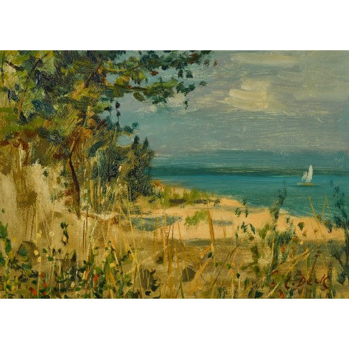 LEO DECK : Strand am Genfersee (DOBIASCHOFSKY AUKTIONEN AG)