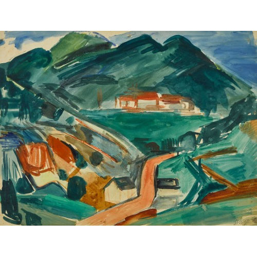 OTTO STAIGER : 'Tessiner Landschaft mit Tremona' (DOBIASCHOFSKY AUKTIONEN AG)