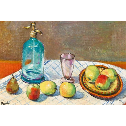 PAUL JAKOB) PAOLO (EIGTL. M�LLER : Stillleben mit Obst und Siphonflasche (DOBIASCHOFSKY AUKTIONEN AG)