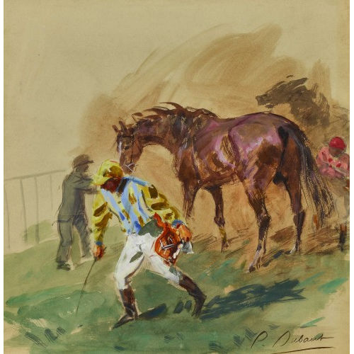 PIERRE OLIVIER DUBAUT : Jockey nach dem Rennen (DOBIASCHOFSKY AUKTIONEN AG)