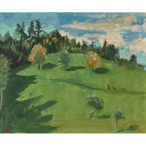 ERNST MORGENTHALER : Wiesenlandschaft am Waldrand (DOBIASCHOFSKY AUKTIONEN AG)