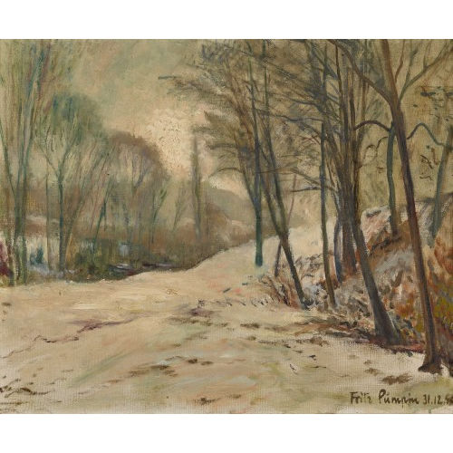 FRITZ PMPIN : 'Winter am Bach (Bckten)' (DOBIASCHOFSKY AUKTIONEN AG)