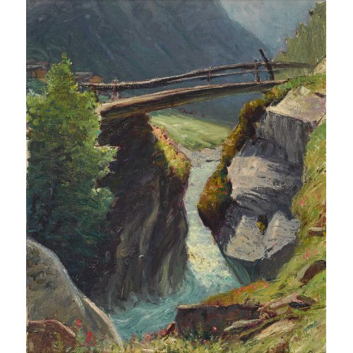 ALBERT HENRY JOHN GOS : 'Pont de Zinal' (DOBIASCHOFSKY AUKTIONEN AG)