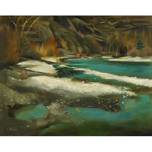CHARLES MENGE : Flusslandschaft im Vorfr�hling (DOBIASCHOFSKY AUKTIONEN AG)