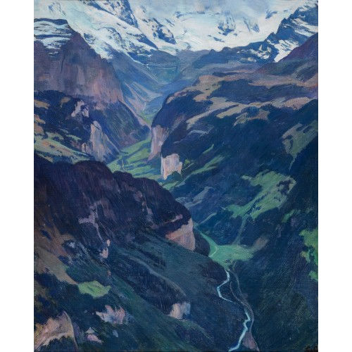 CHARLES GIRON : Das Lauterbrunnental (DOBIASCHOFSKY AUKTIONEN AG)