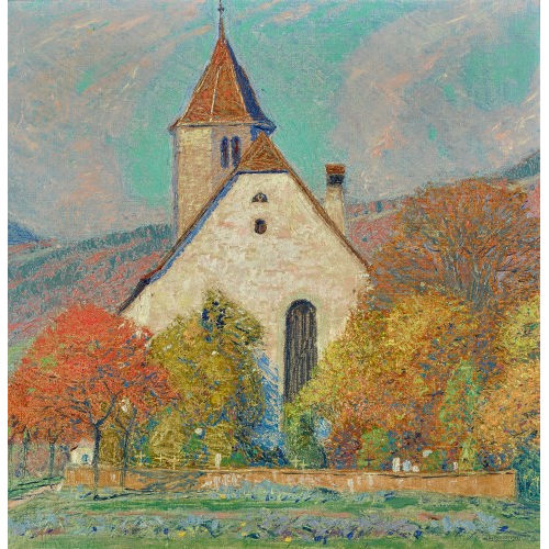 JEAN PHILIPPE �DOUARD ROBERT : 'Le petit temple au soleil (Orvin)' (DOBIASCHOFSKY AUKTIONEN AG)