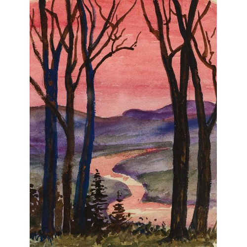LOUIS REGUIN-DUCOMMUN : 'Paysage � l'aurore' (DOBIASCHOFSKY AUKTIONEN AG)
