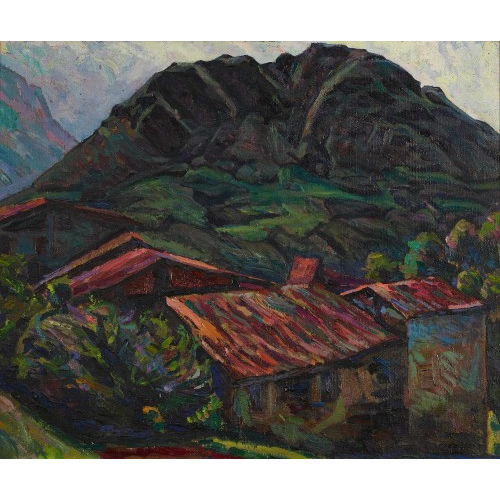 PHILIPPE ZYSSET : Berglandschaft mit einem Dorf (DOBIASCHOFSKY AUKTIONEN AG)