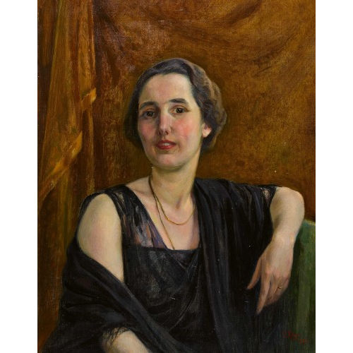 LOUIS FR�D�RIC ROUGE : Portr�t einer sitzenden Dame (DOBIASCHOFSKY AUKTIONEN AG)