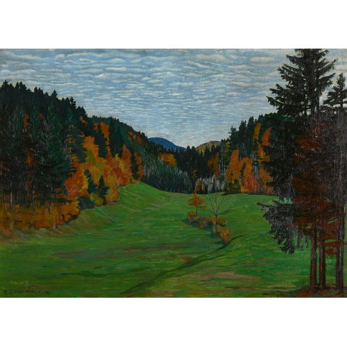 EMIL CARDINAUX : Herbstliche Waldlichtung (DOBIASCHOFSKY AUKTIONEN AG)
