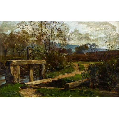 HUGO DARNAUT : Landschaft mit Wehr (DOBIASCHOFSKY AUKTIONEN AG)