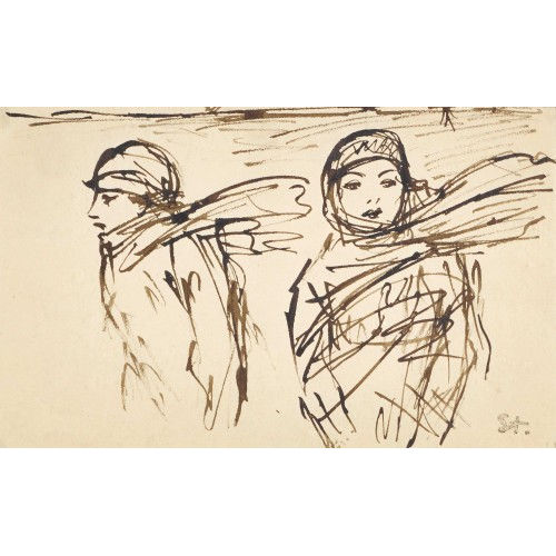 TH�OPHILE-ALEXANDRE STEINLEN : Deux jeunes femmes en hiver (DOBIASCHOFSKY AUKTIONEN AG)