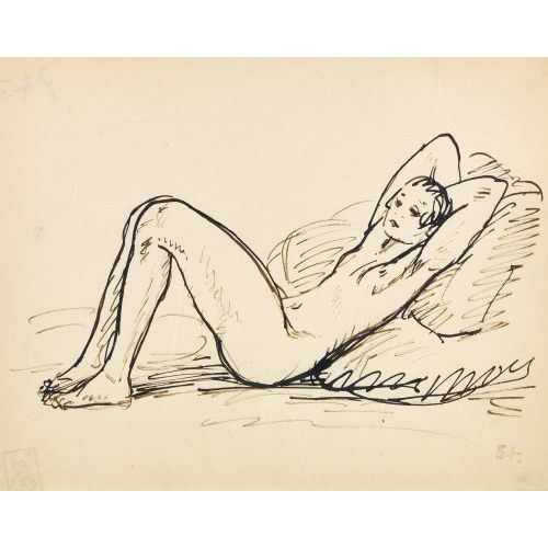 TH�OPHILE-ALEXANDRE STEINLEN : Femme allong�e (DOBIASCHOFSKY AUKTIONEN AG)