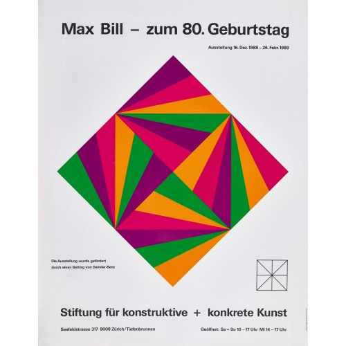 MAX BILL : 'Max Bill - zum 80. Geburtstag Stiftung f�r konstruktive + konkrete Kunst 1989' (DOBIASCHOFSKY AUKTIONEN AG)