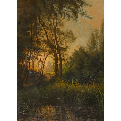 �DOUARD JEANMAIRE : Abendstimmung am Waldteich (DOBIASCHOFSKY AUKTIONEN AG)