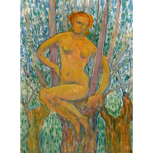 ALBERT SCHMIDT : Sitzender weiblicher Akt auf einer Weide (DOBIASCHOFSKY AUKTIONEN AG)