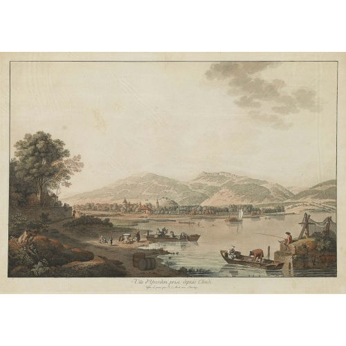 JOHANN LUDWIG ABERLI : 'V�e d'Yverdon, prise depuis Clindi' (DOBIASCHOFSKY AUKTIONEN AG)