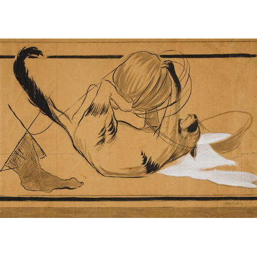 TH�OPHILE-ALEXANDRE STEINLEN : Spielende Katze (DOBIASCHOFSKY AUKTIONEN AG)
