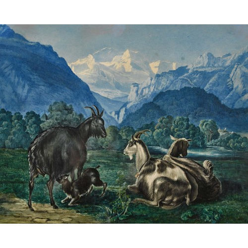 CONRAD CASPAR RORDORF : 'Jungfrau von Interlaken gesehen' (DOBIASCHOFSKY AUKTIONEN AG)