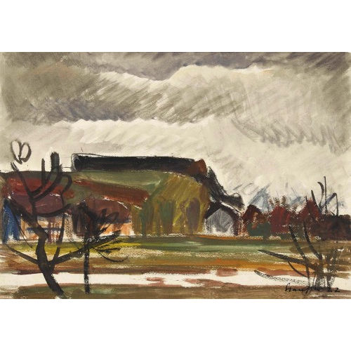 FRED STAUFFER : Geh�ft in weiter Landschaft (DOBIASCHOFSKY AUKTIONEN AG)