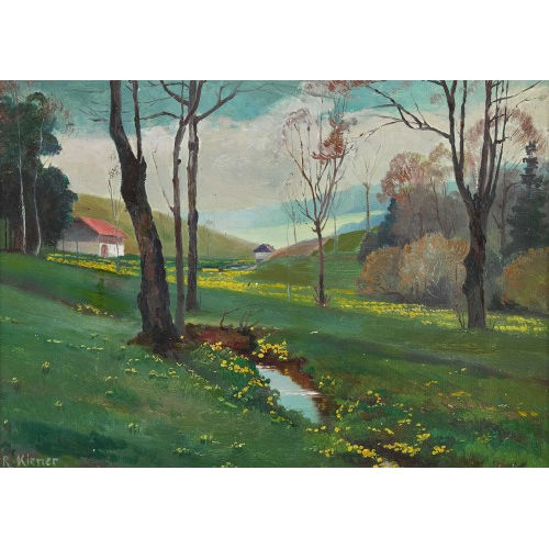 ROBERT KIENER : Fr�hlingslandschaft mit B�chlein (DOBIASCHOFSKY AUKTIONEN AG)